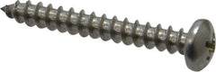 Value Collection - #10 Pan Head Phillips Sheet Metal Screw - Stainless Steel, 1-1/2" Length Under Head, Grade 18-8 - Apex Tool & Supply