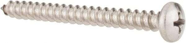 Value Collection - #10 Pan Head Phillips Sheet Metal Screw - Stainless Steel, 2" Length Under Head, Grade 18-8 - Apex Tool & Supply