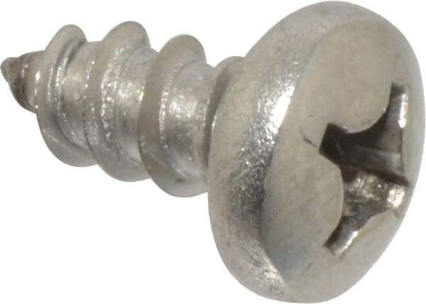 Value Collection - #12 Pan Head Phillips Sheet Metal Screw - Stainless Steel, 1/2" Length Under Head, Grade 18-8 - Apex Tool & Supply