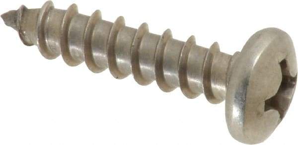 Value Collection - #12 Pan Head Phillips Sheet Metal Screw - Stainless Steel, 1" Length Under Head, Grade 18-8 - Apex Tool & Supply