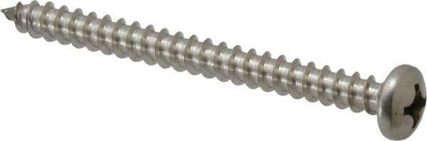 Value Collection - #12 Pan Head Phillips Sheet Metal Screw - Stainless Steel, 2-1/2" Length Under Head, Grade 18-8 - Apex Tool & Supply