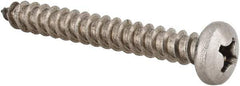 Value Collection - #14 Pan Head Phillips Sheet Metal Screw - Stainless Steel, 2" Length Under Head, Grade 18-8 - Apex Tool & Supply