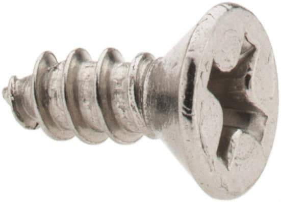 Value Collection - #6 Flat Head Phillips Sheet Metal Screw - Stainless Steel, 3/8" OAL, Grade 18-8 - Apex Tool & Supply