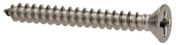 Value Collection - #10 Flat Head Phillips Sheet Metal Screw - Stainless Steel, 1/2" OAL, Grade 18-8 - Apex Tool & Supply