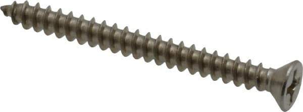 Value Collection - #6 Flat Head Phillips Sheet Metal Screw - Stainless Steel, 1-1/2" OAL, Grade 18-8 - Apex Tool & Supply