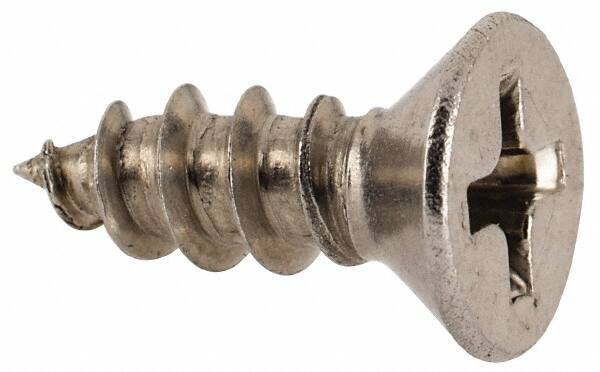 Value Collection - #8 Flat Head Phillips Sheet Metal Screw - Stainless Steel, 1/2" OAL, Grade 18-8 - Apex Tool & Supply