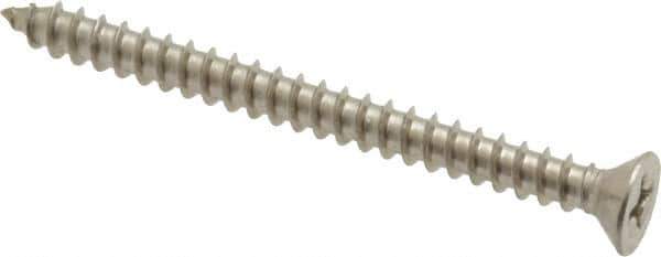 Value Collection - #8 Flat Head Phillips Sheet Metal Screw - Stainless Steel, 2" OAL, Grade 18-8 - Apex Tool & Supply
