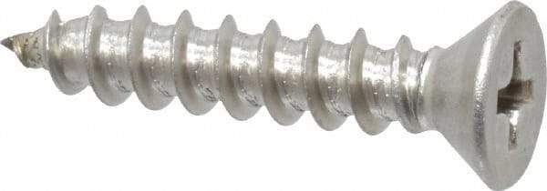 Value Collection - #10 Flat Head Phillips Sheet Metal Screw - Stainless Steel, 1" OAL, Grade 18-8 - Apex Tool & Supply