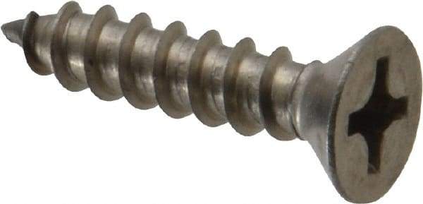 Value Collection - #12 Flat Head Phillips Sheet Metal Screw - Stainless Steel, 1" OAL, Grade 18-8 - Apex Tool & Supply