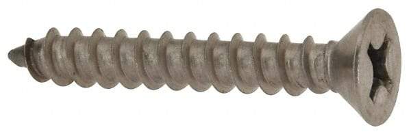 Value Collection - #12 Flat Head Phillips Sheet Metal Screw - Stainless Steel, 1-1/2" OAL, Grade 18-8 - Apex Tool & Supply