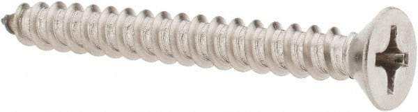 Value Collection - #12 Flat Head Phillips Sheet Metal Screw - Stainless Steel, 2" OAL, Grade 18-8 - Apex Tool & Supply