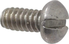 Value Collection - #4-40 UNC, 1/4" Length Under Head Slotted Drive Machine Screw - Round Head, Grade 18-8 Stainless Steel, Uncoated, Without Washer - Apex Tool & Supply