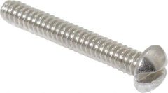 Value Collection - #4-40 UNC, 3/4" Length Under Head Slotted Drive Machine Screw - Round Head, Grade 18-8 Stainless Steel, Uncoated, Without Washer - Apex Tool & Supply