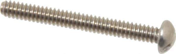 Value Collection - #4-40 UNC, 1" Length Under Head Slotted Drive Machine Screw - Round Head, Grade 18-8 Stainless Steel, Uncoated, Without Washer - Apex Tool & Supply
