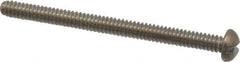 Value Collection - #4-40 UNC, 1-1/2" Length Under Head Slotted Drive Machine Screw - Round Head, Grade 18-8 Stainless Steel, Uncoated, Without Washer - Apex Tool & Supply