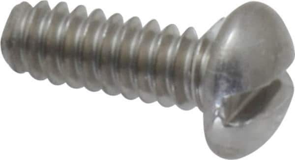 Value Collection - #6-32 UNC, 3/8" Length Under Head Slotted Drive Machine Screw - Round Head, Grade 18-8 Stainless Steel, Uncoated, Without Washer - Apex Tool & Supply