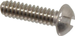 Value Collection - #6-32 UNC, 1/2" Length Under Head Slotted Drive Machine Screw - Round Head, Grade 18-8 Stainless Steel, Uncoated, Without Washer - Apex Tool & Supply