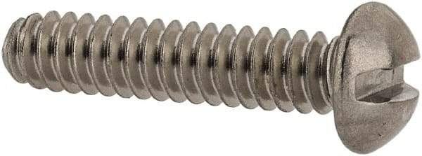 Value Collection - #6-32 UNC, 5/8" Length Under Head Slotted Drive Machine Screw - Round Head, Grade 18-8 Stainless Steel, Uncoated, Without Washer - Apex Tool & Supply