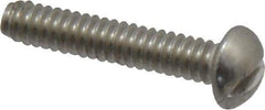 Value Collection - #6-32 UNC, 3/4" Length Under Head Slotted Drive Machine Screw - Round Head, Grade 18-8 Stainless Steel, Uncoated, Without Washer - Apex Tool & Supply