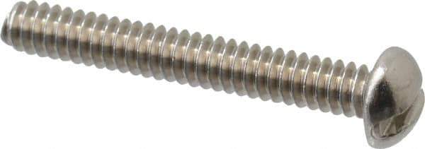 Value Collection - #6-32 UNC, 1" Length Under Head Slotted Drive Machine Screw - Round Head, Grade 18-8 Stainless Steel, Uncoated, Without Washer - Apex Tool & Supply