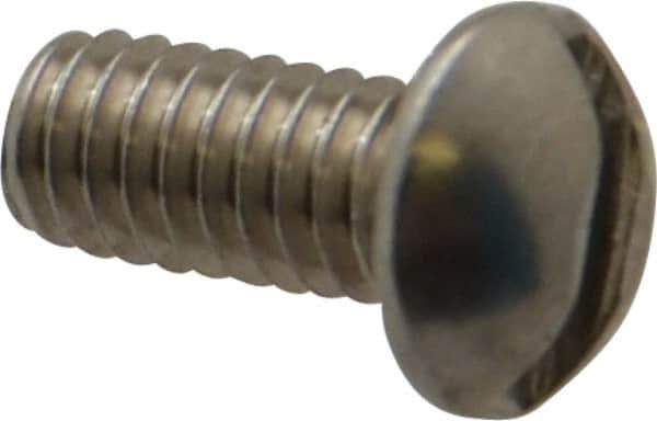 Value Collection - #8-32 UNC, 3/8" Length Under Head Slotted Drive Machine Screw - Round Head, Grade 18-8 Stainless Steel, Uncoated, Without Washer - Apex Tool & Supply