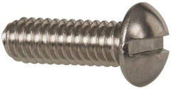 Value Collection - #8-32 UNC, 1/2" Length Under Head Slotted Drive Machine Screw - Round Head, Grade 18-8 Stainless Steel, Uncoated, Without Washer - Apex Tool & Supply
