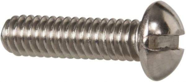 Value Collection - #8-32 UNC, 5/8" Length Under Head Slotted Drive Machine Screw - Round Head, Grade 18-8 Stainless Steel, Uncoated, Without Washer - Apex Tool & Supply