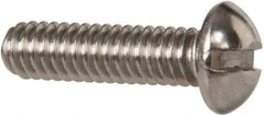 Value Collection - #8-32 UNC, 5/8" Length Under Head Slotted Drive Machine Screw - Round Head, Grade 18-8 Stainless Steel, Uncoated, Without Washer - Apex Tool & Supply