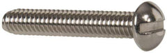 Value Collection - #8-32 UNC, 1" Length Under Head Slotted Drive Machine Screw - Round Head, Grade 18-8 Stainless Steel, Uncoated, Without Washer - Apex Tool & Supply
