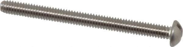 Value Collection - #8-32 UNC, 2" Length Under Head Slotted Drive Machine Screw - Round Head, Grade 18-8 Stainless Steel, Uncoated, Without Washer - Apex Tool & Supply