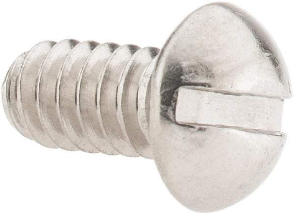 Value Collection - #10-24 UNC, 3/8" Length Under Head Slotted Drive Machine Screw - Round Head, Grade 18-8 Stainless Steel, Uncoated, Without Washer - Apex Tool & Supply
