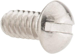 Value Collection - #10-24 UNC, 3/8" Length Under Head Slotted Drive Machine Screw - Round Head, Grade 18-8 Stainless Steel, Uncoated, Without Washer - Apex Tool & Supply