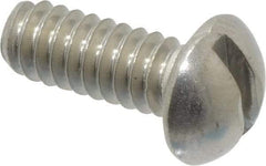 Value Collection - #10-24 UNC, 1/2" Length Under Head Slotted Drive Machine Screw - Round Head, Grade 18-8 Stainless Steel, Uncoated, Without Washer - Apex Tool & Supply