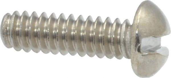 Value Collection - #10-24 UNC, 5/8" Length Under Head Slotted Drive Machine Screw - Round Head, Grade 18-8 Stainless Steel, Uncoated, Without Washer - Apex Tool & Supply