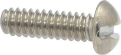 Value Collection - #10-24 UNC, 5/8" Length Under Head Slotted Drive Machine Screw - Round Head, Grade 18-8 Stainless Steel, Uncoated, Without Washer - Apex Tool & Supply