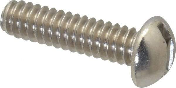 Value Collection - #10-24 UNC, 3/4" Length Under Head Slotted Drive Machine Screw - Round Head, Grade 18-8 Stainless Steel, Uncoated, Without Washer - Apex Tool & Supply