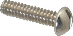 Value Collection - #10-24 UNC, 3/4" Length Under Head Slotted Drive Machine Screw - Round Head, Grade 18-8 Stainless Steel, Uncoated, Without Washer - Apex Tool & Supply
