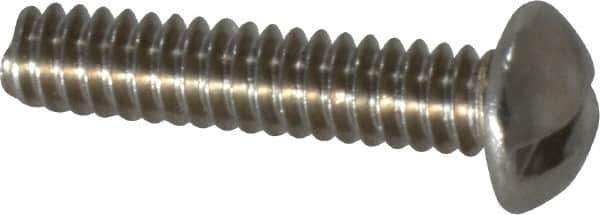 Value Collection - #10-24 UNC, 7/8" Length Under Head Slotted Drive Machine Screw - Round Head, Grade 18-8 Stainless Steel, Uncoated, Without Washer - Apex Tool & Supply