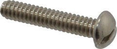 Value Collection - #10-24 UNC, 1" Length Under Head Slotted Drive Machine Screw - Round Head, Grade 18-8 Stainless Steel, Uncoated, Without Washer - Apex Tool & Supply