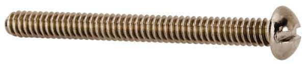 Value Collection - #10-24 UNC, 2" Length Under Head Slotted Drive Machine Screw - Round Head, Grade 18-8 Stainless Steel, Uncoated, Without Washer - Apex Tool & Supply