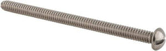Value Collection - #10-24 UNC, 3" Length Under Head Slotted Drive Machine Screw - Round Head, Grade 18-8 Stainless Steel, Uncoated, Without Washer - Apex Tool & Supply
