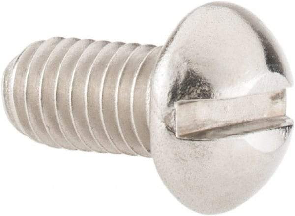 Value Collection - #10-32 UNF, 3/8" Length Under Head Slotted Drive Machine Screw - Round Head, Grade 18-8 Stainless Steel, Uncoated, Without Washer - Apex Tool & Supply