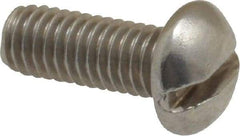 Value Collection - #10-32 UNF, 1/2" Length Under Head Slotted Drive Machine Screw - Round Head, Grade 18-8 Stainless Steel, Uncoated, Without Washer - Apex Tool & Supply