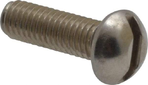 Value Collection - #10-32 UNF, 5/8" Length Under Head Slotted Drive Machine Screw - Round Head, Grade 18-8 Stainless Steel, Uncoated, Without Washer - Apex Tool & Supply