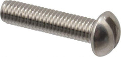 Value Collection - #10-32 UNF, 7/8" Length Under Head Slotted Drive Machine Screw - Round Head, Grade 18-8 Stainless Steel, Uncoated, Without Washer - Apex Tool & Supply