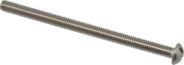 Value Collection - #10-32 UNF, 3" Length Under Head Slotted Drive Machine Screw - Round Head, Grade 18-8 Stainless Steel, Uncoated, Without Washer - Apex Tool & Supply