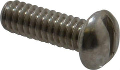 Value Collection - 1/4-20 UNC, 3/4" Length Under Head Slotted Drive Machine Screw - Round Head, Grade 18-8 Stainless Steel, Without Washer - Apex Tool & Supply