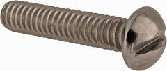 Value Collection - 1/4-20 UNC, 1-1/4" Length Under Head Slotted Drive Machine Screw - Round Head, Grade 18-8 Stainless Steel, Uncoated, Without Washer - Apex Tool & Supply