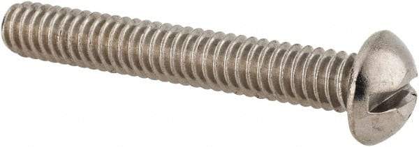 Value Collection - 1/4-20 UNC, 1-3/4" Length Under Head Slotted Drive Machine Screw - Round Head, Grade 18-8 Stainless Steel, Uncoated, Without Washer - Apex Tool & Supply