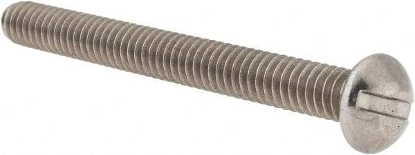 Value Collection - 1/4-20 UNC, 2-1/2" Length Under Head Slotted Drive Machine Screw - Round Head, Grade 18-8 Stainless Steel, Uncoated, Without Washer - Apex Tool & Supply